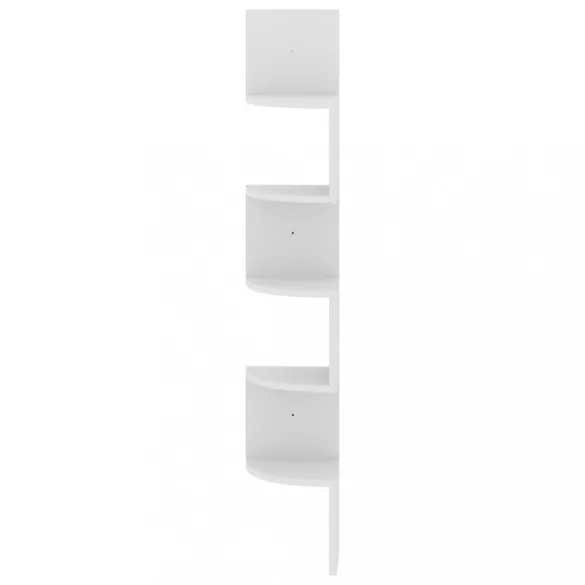 fehér szerelt fa fali sarokpolc 19 x 19 x 123 cm