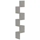 betonszürke szerelt fa fali sarokpolc 19 x 19 x 123 cm