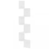 magasfényű fehér szerelt fa fali sarokpolc 19 x 19 x 123 cm