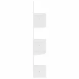 magasfényű fehér szerelt fa fali sarokpolc 19 x 19 x 123 cm