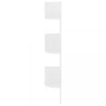 magasfényű fehér szerelt fa fali sarokpolc 19 x 19 x 123 cm