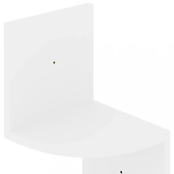 magasfényű fehér szerelt fa fali sarokpolc 19 x 19 x 123 cm