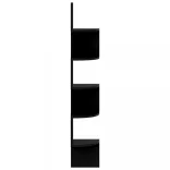 magasfényű fekete szerelt fa fali sarokpolc 19 x 19 x 123 cm