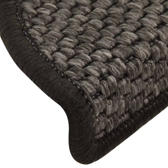 15 db szizál hatású antracitszürke lépcsőszőnyeg 56x17x3 cm