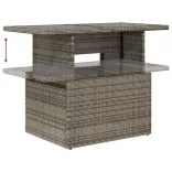11 részes szürke polyrattan kerti ülőgarnitúra párnákkal