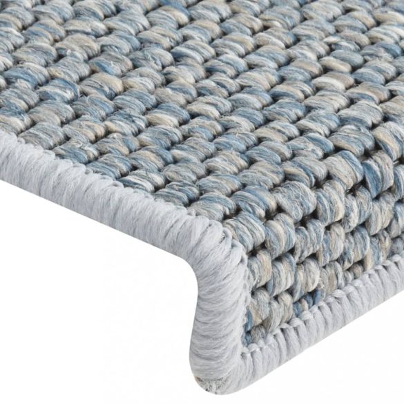 15 db szizál hatású kék öntapadó lépcsőszőnyeg 65x21x4 cm