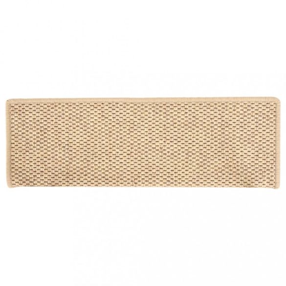 15 db szizál hatású világos bézsszínű lépcsőszőnyeg 65x21x4 cm