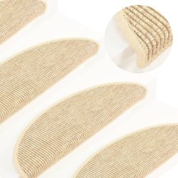   15 db világos bézs félkör alakú lépcsőszőnyeg 56 x 17 x 3 cm