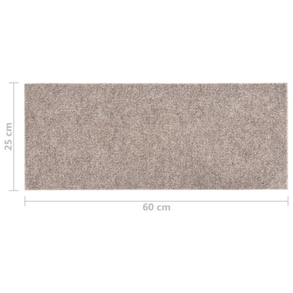 öntapadós lépcsőszőnyegek 15 db 60 x 25 cm bézs téglalap alakú