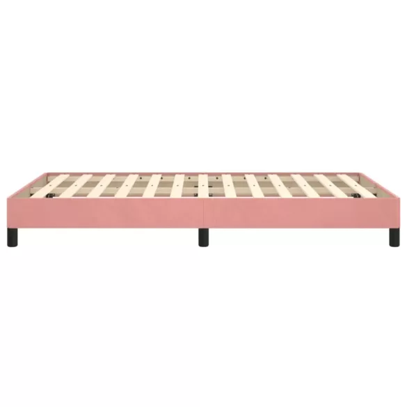 ágykeret matrac nélkül rózsaszín 120x190 cm bársony