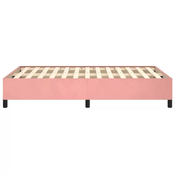 ágykeret matrac nélkül rózsaszín 120x190 cm bársony