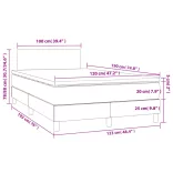 fekete szövet rugós ágy matraccal 120 x 190 cm