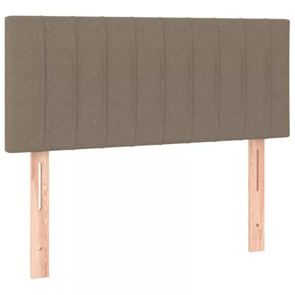 tópszínű szövet rugós ágy matraccal 120 x 190 cm