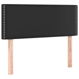 fekete műbőr rugós ágy matraccal 120x190 cm