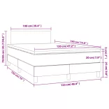 világosszürke bársony rugós ágy matraccal 120 x 190 cm