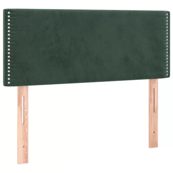 sötétzöld bársony rugós ágy matraccal 120x190 cm