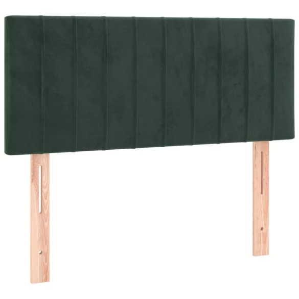 sötétzöld bársony rugós ágy matraccal 120x190 cm