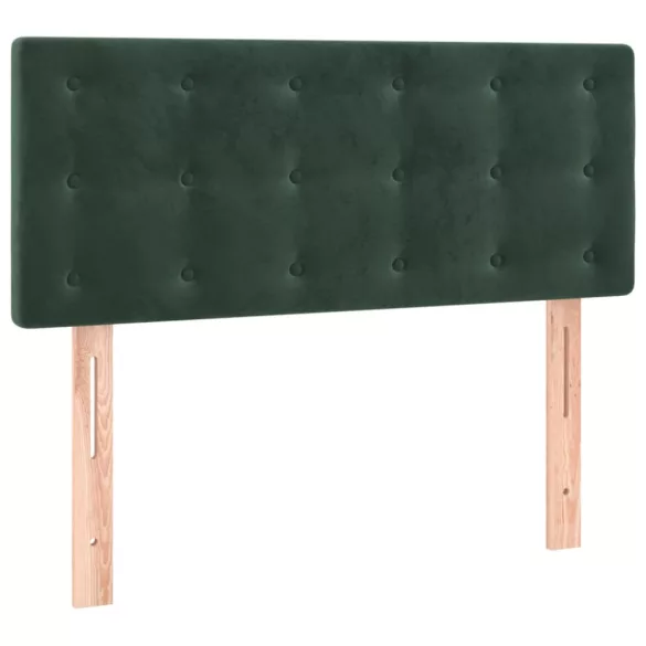 sötétzöld bársony rugós ágy matraccal 120x190 cm