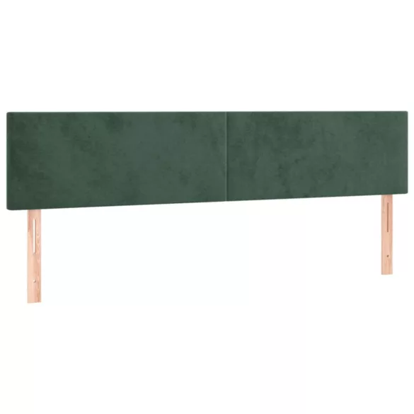 sötétzöld bársony rugós ágy matraccal 120x190 cm