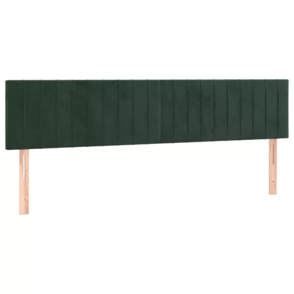 sötétzöld bársony rugós ágy matraccal 120x190 cm