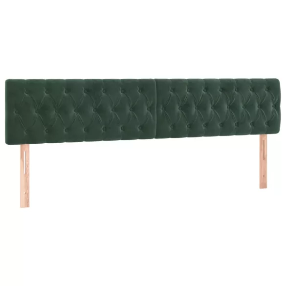 sötétzöld bársony rugós ágy matraccal 120x190 cm