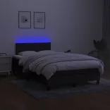 fekete szövet rugós és LED-es ágy matraccal 120x190 cm