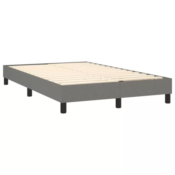 sötétszürke szövet rugós és LED-es ágy matraccal 120x190 cm