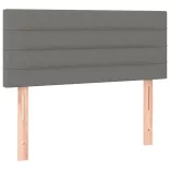 sötétszürke szövet rugós és LED-es ágy matraccal 120x190 cm