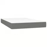 sötétszürke szövet rugós és LED-es ágy matraccal 120x190 cm