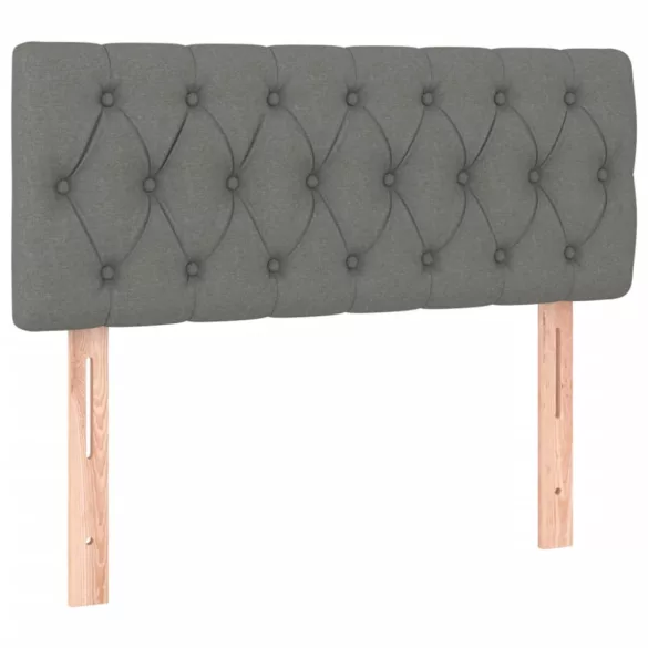 sötétszürke szövet rugós és LED-es ágy matraccal 120x190 cm