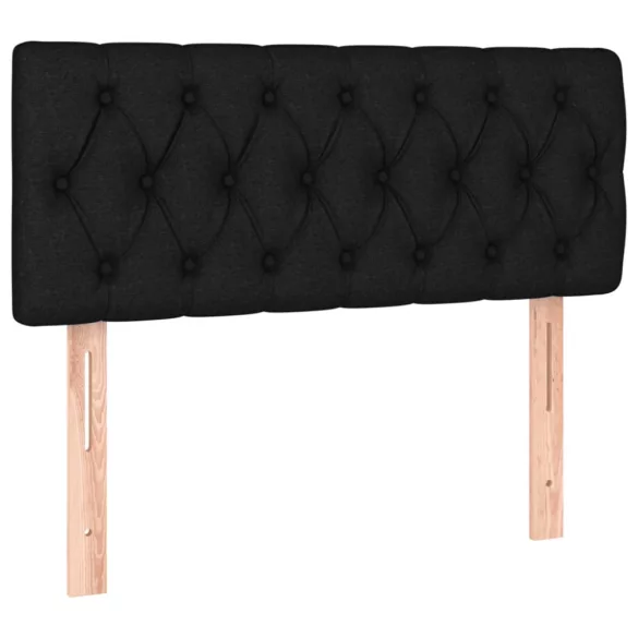 fekete szövet rugós és LED-es ágy matraccal 120x190 cm