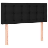fekete szövet rugós és LED-es ágy matraccal 120x190 cm