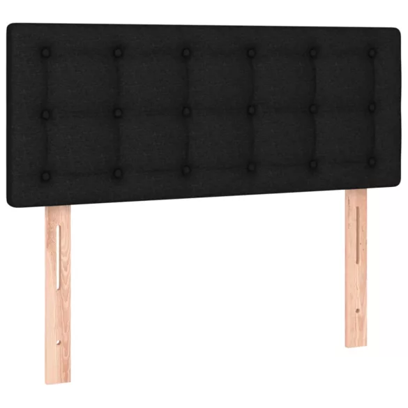 fekete szövet rugós és LED-es ágy matraccal 120x190 cm