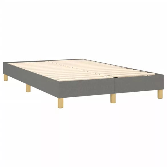 sötétszürke szövet rugós és LED-es ágy matraccal 120x190 cm