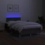 sötétszürke szövet rugós és LED-es ágy matraccal 120x190 cm