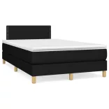 fekete szövet rugós és LED-es ágy matraccal 120x190 cm