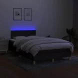 fekete szövet rugós és LED-es ágy matraccal 120x190 cm