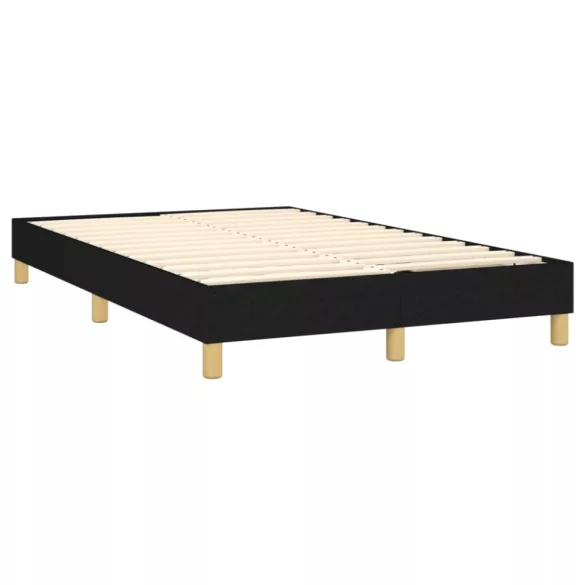 fekete szövet rugós és LED-es ágy matraccal 120x190 cm