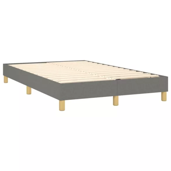 sötétszürke szövet rugós és LED-es ágy matraccal 120x190 cm