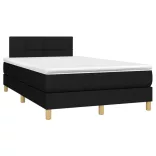 fekete szövet rugós és LED-es ágy matraccal 120x190 cm