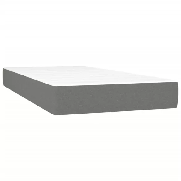 sötétszürke szövet rugós és LED-es ágy matraccal 120 x 190 cm