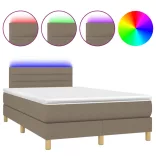 tópszínű szövet rugós és LED-es ágy matraccal 120x190cm