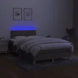 tópszínű szövet rugós és LED-es ágy matraccal 120x190cm