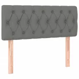 sötétszürke szövet rugós és LED-es ágy matraccal 120x190 cm