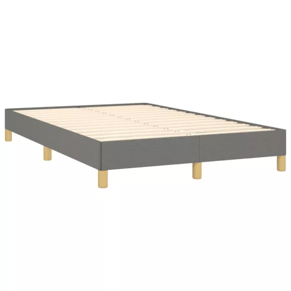 sötétszürke szövet rugós és LED-es ágy matraccal 120x190 cm