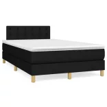 fekete szövet rugós és LED-es ágy matraccal 120x190 cm