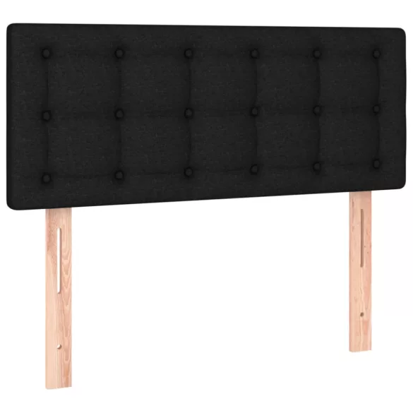 fekete szövet rugós és LED-es ágy matraccal 120x190 cm