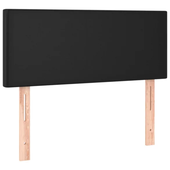 fekete műbőr rugós és LED-es ágy matraccal 120x190 cm