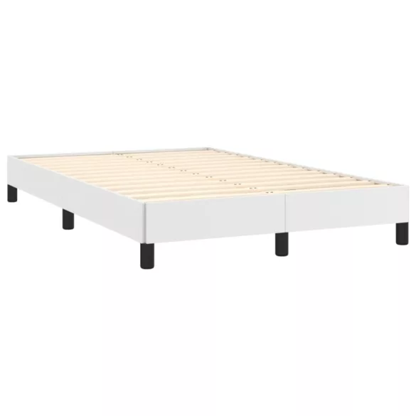 fehér műbőr rugós és LED-es ágy matraccal 120x190 cm