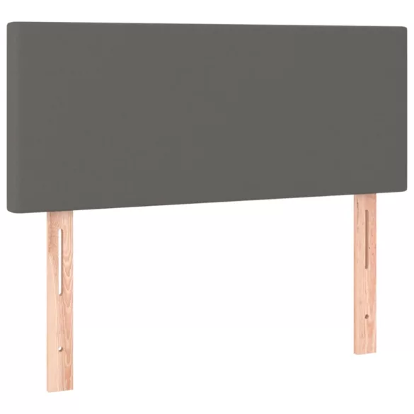 szürke műbőr rugós és LED-es ágy matraccal 120x190 cm